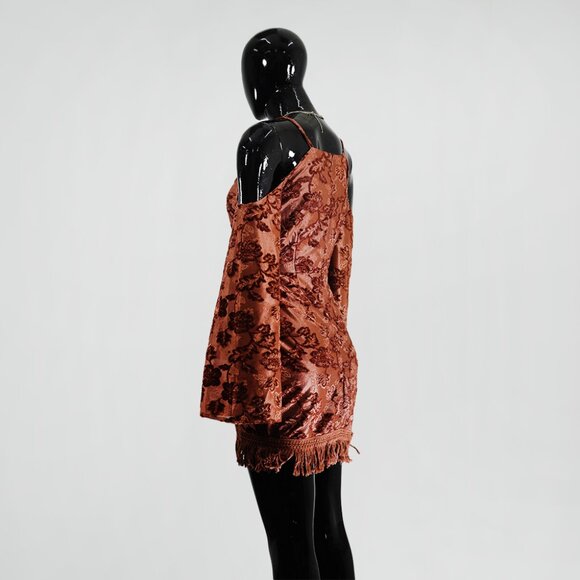 Boho Terracotta Lace Trim Dress Medium ✨ Perfect for Layering! - Picture 3 of 6